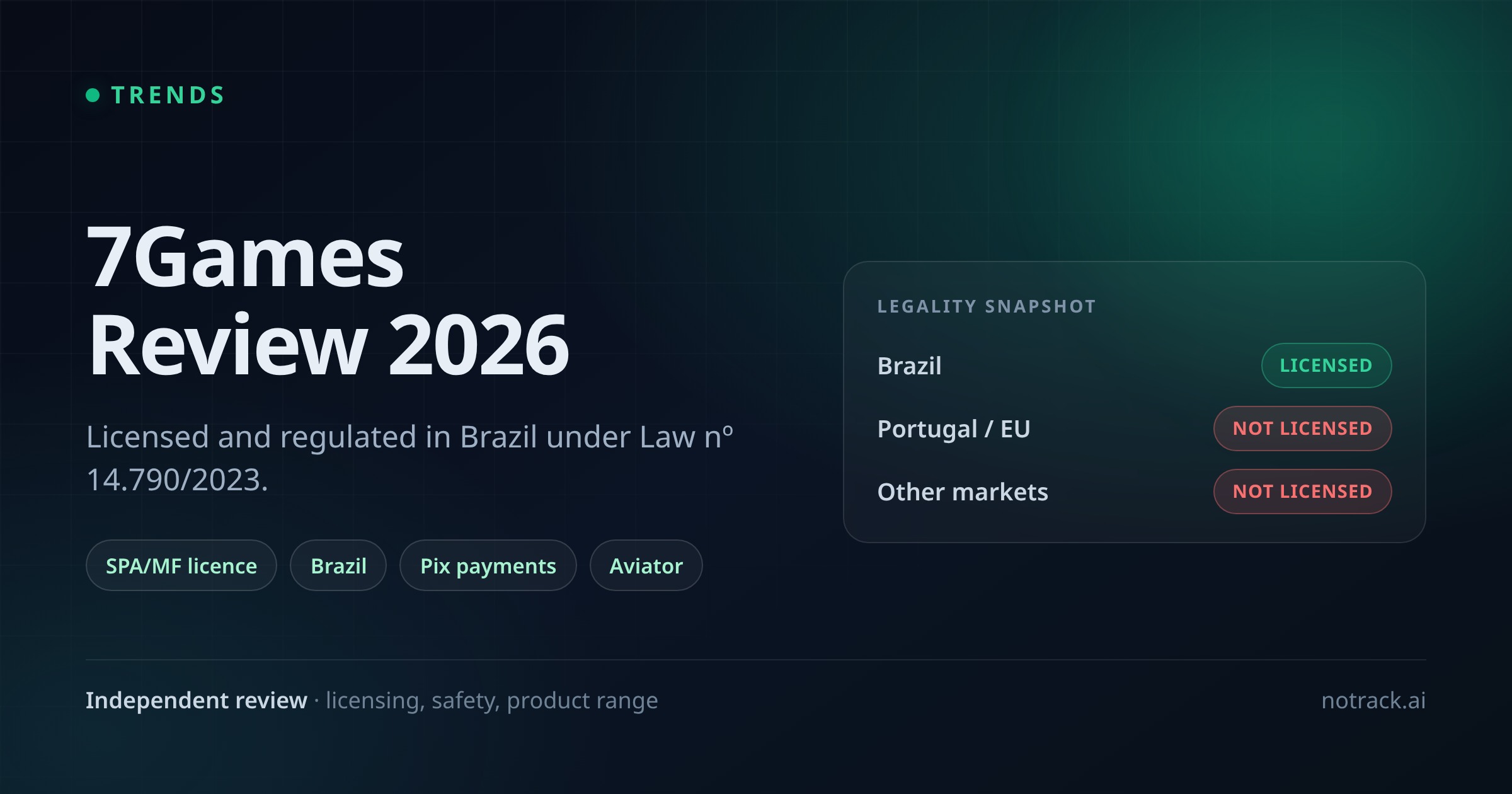 مراجعة 7Games 2026: هل هي قانونية في البرازيل؟ الترخيص والقواعد وتشكيلة المنتجات الكاملة
